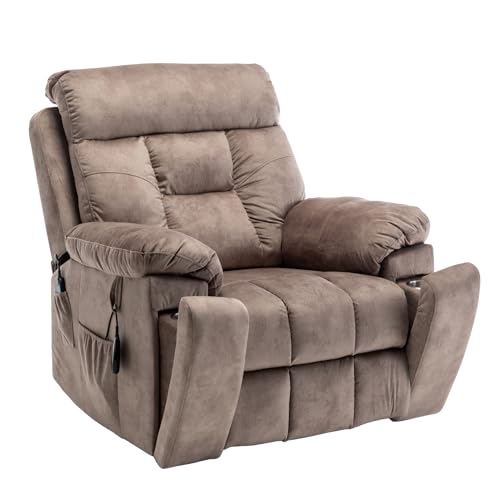 Oversized Power Lift Recliner with Heat & Massage, Brown Y86911