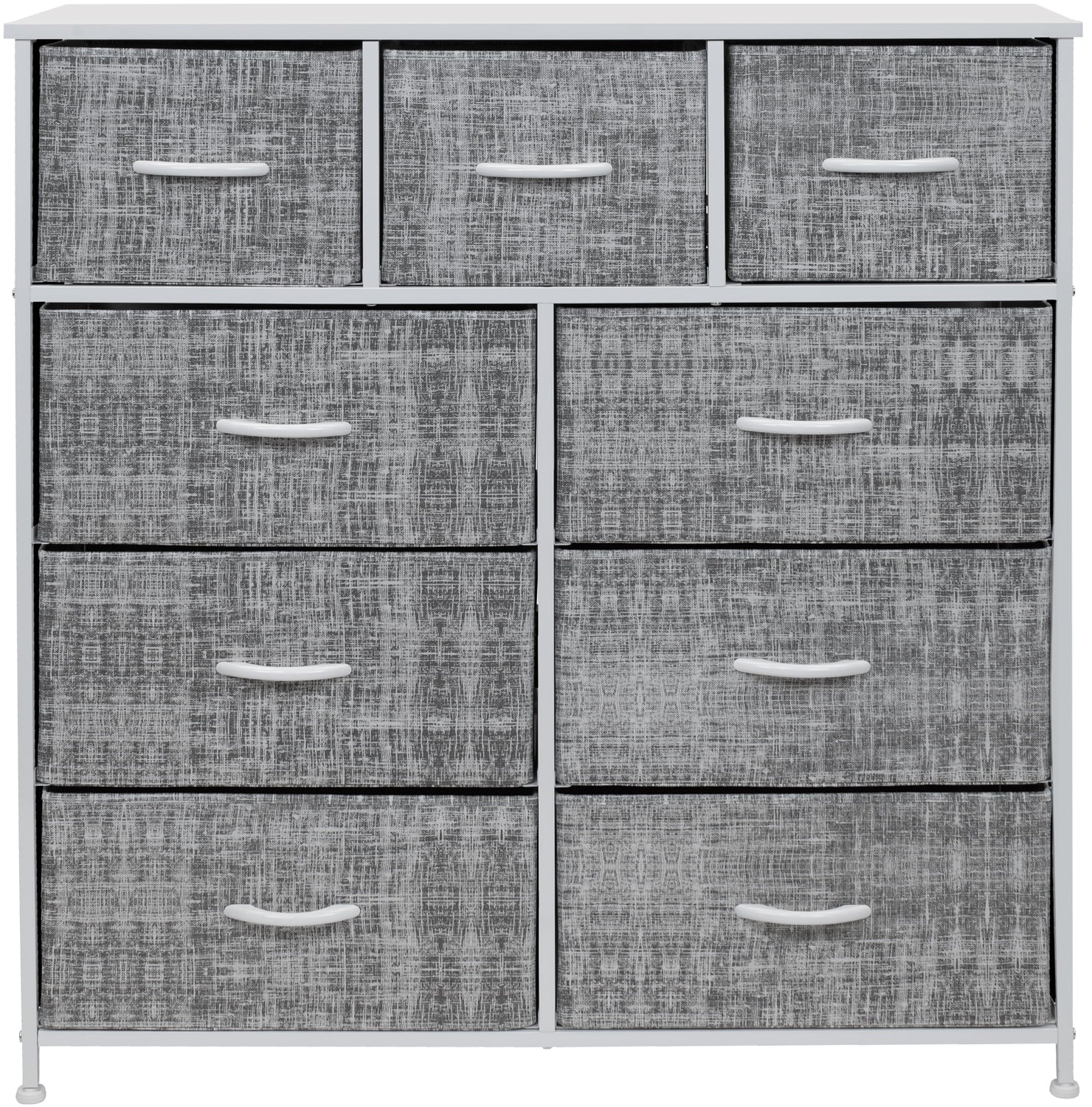 9 Drawer Fabric Dresser with Steel Frame L16008
