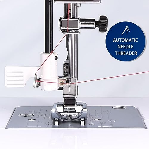 Full Size Sewing Machine with Foot Pedal, Heavy Duty, Portable, Servo Motor, 25 Built-in Stitches, 6 Bobbins, 5 Sewing Feet L59301