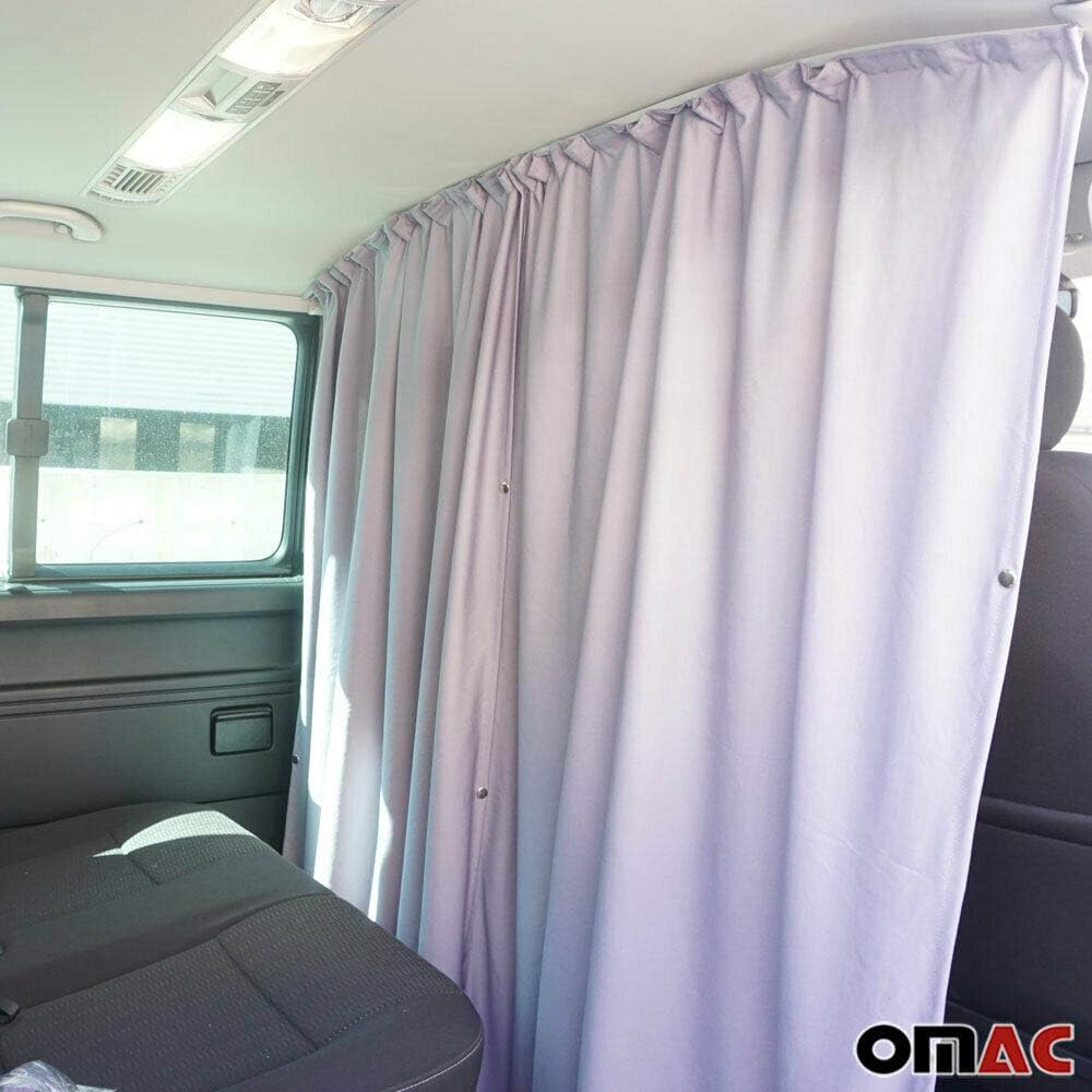 Grey Van Divider Curtains Sunshade Blinds Kit 2 pcs. Curtains 1pcs. Profiles Screws V5243