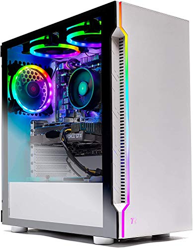 White Gaming Computer PC Desktop with Ryzen 5 3600, GTX 1650 Super 4G, 500GB SSD, 16GB DDR4 X6966
