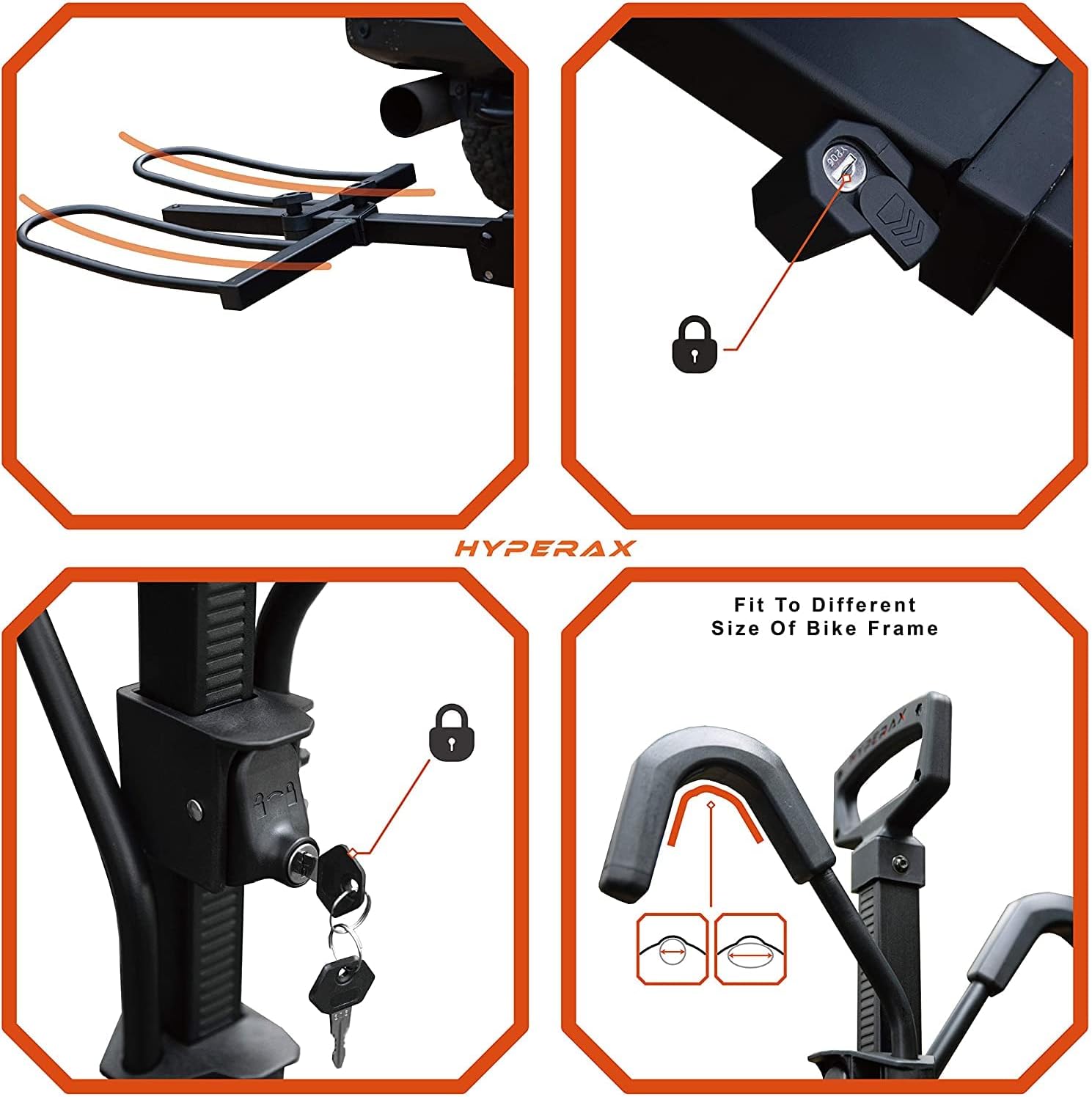 2" Hitch Platform Bike Rack for Car J860661