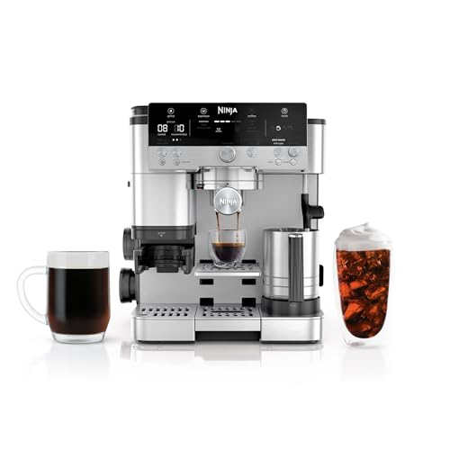 Stainless Steel Espresso Machine and Drip Coffee Maker with Integrated Coffee Grinder and Milk Frother F54576