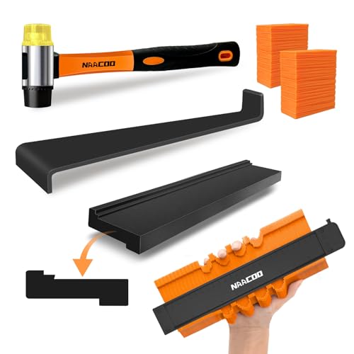 Tapping Block, Contour Gauge, Pull Bar, 40Pcs Floor Spacers, Rubber Mallet Floor Installation Kit X36516