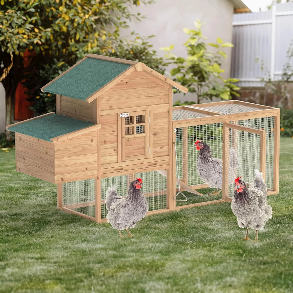 80" Large Wooden Chicken Coop with Pull Out Tray N257