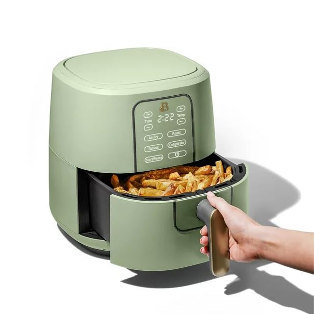 6 Qt Air Fryer with Touch-Activated Display, White H8002