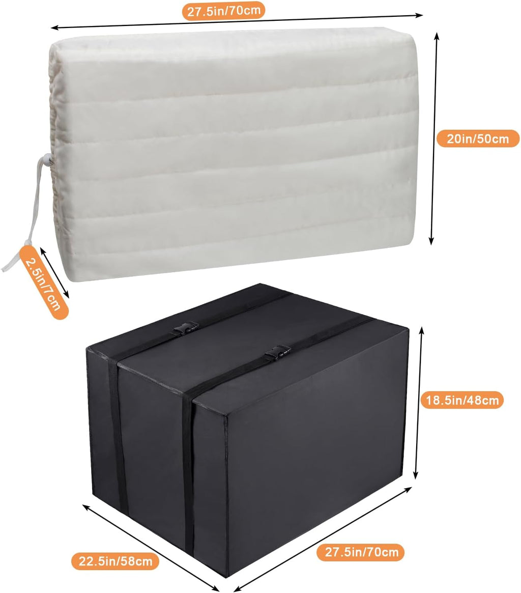 White Window Air Conditioner Cover with Black Outdoor Cover Q94547