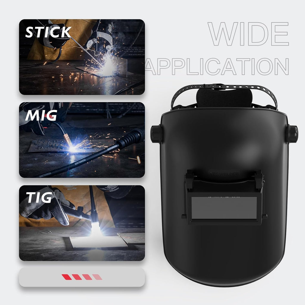 205Amp Stick Welder with Lift TIG Torch, Large LED Display, 110V/220V Dual Voltage Portable Welding Machine, Flip Front Welding Hood Helmet J51356