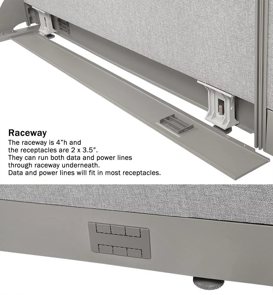 L-Shaped Freestanding Office Partition 78D x 90W x 48H X925