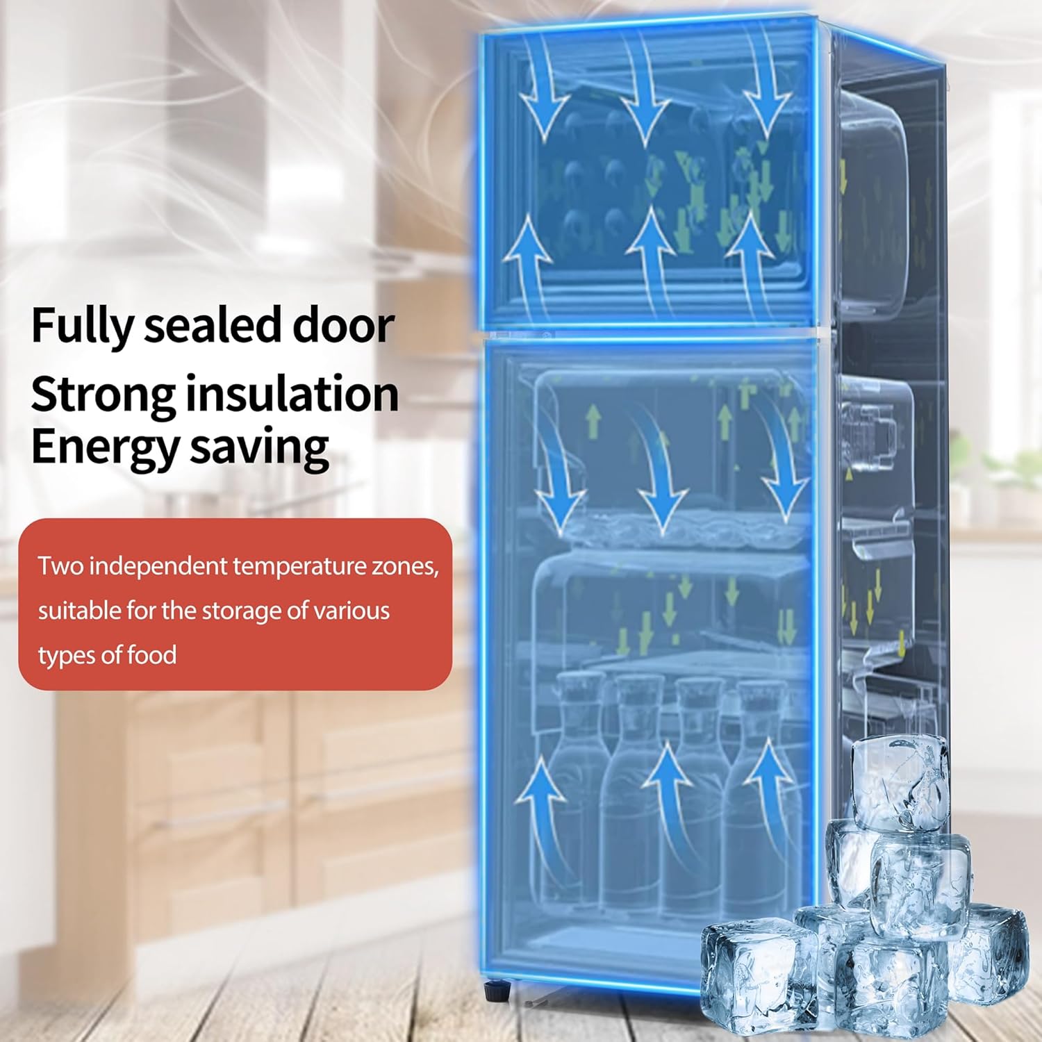 Compact Retro Refrigerator, 4.5 cu. ft. Dual Zone Q548