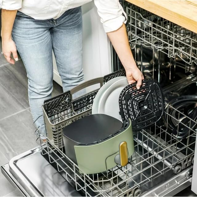 6 Qt Air Fryer with Touch-Activated Display, White H8002