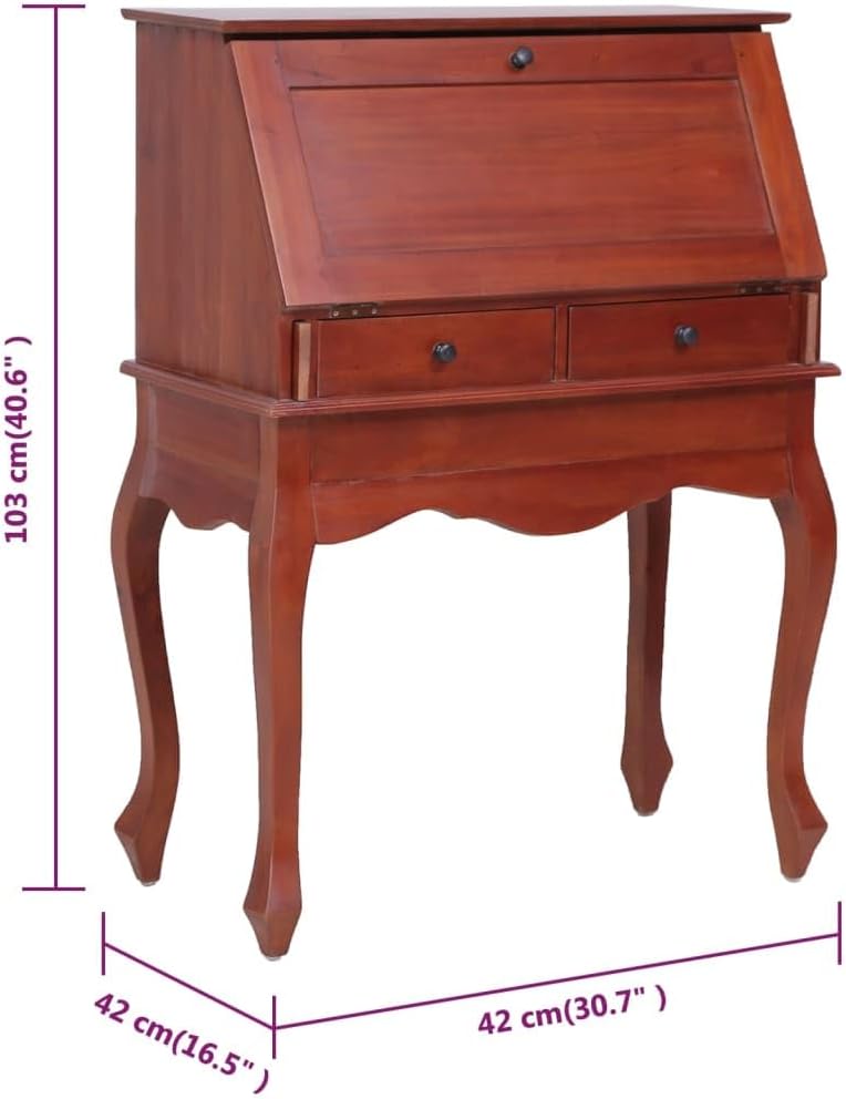 Brown Solid Mahogany Secretary Desk I130593