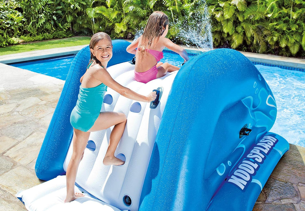 Blue Inflatable Play Center Swimming Pool Water Slide with Built in Sprayers W497018