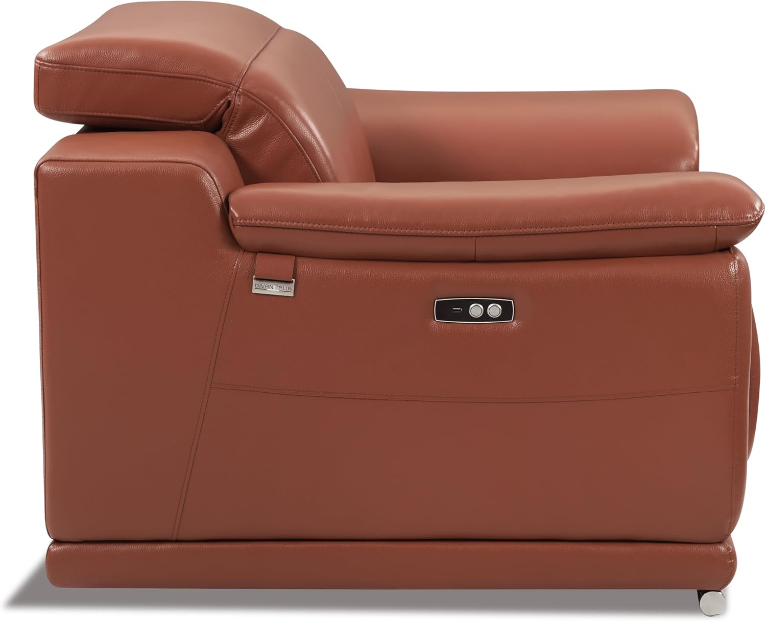 Genuine Italian Leather Power Reclining Loveseat L895