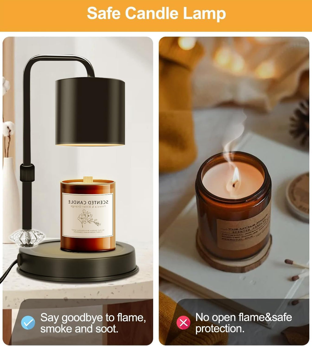 Candle Warmer Lamp with Timer, Adjustable Dimmable, 2 Bulbs R9443