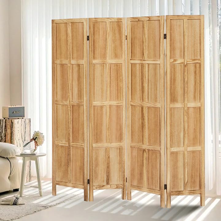 Dark Brown 5.6Ft Wood Folding Room Divider A369
