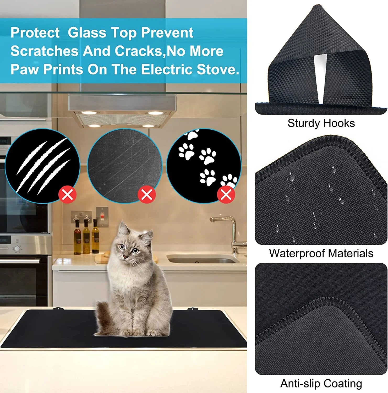 Ceramic Glass Cooktop Protector with 2 Hooks T572500