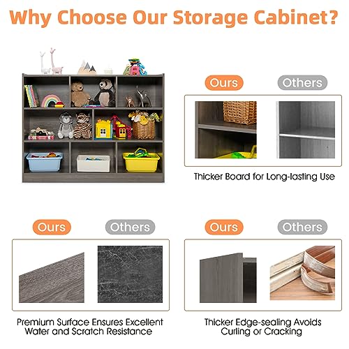 5-Section 2-Tier Open Wooden Storage Shelf Q5992