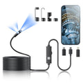 1920P HD Borescope with 8 Adjustable LED Lights, 16.4ft Semi-Rigid Snake Camera A976