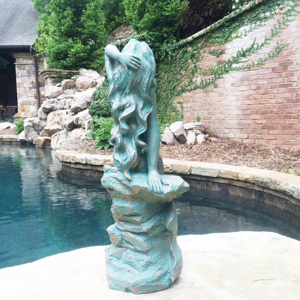 Bronze Patina Mermaid Garden Statue C6224