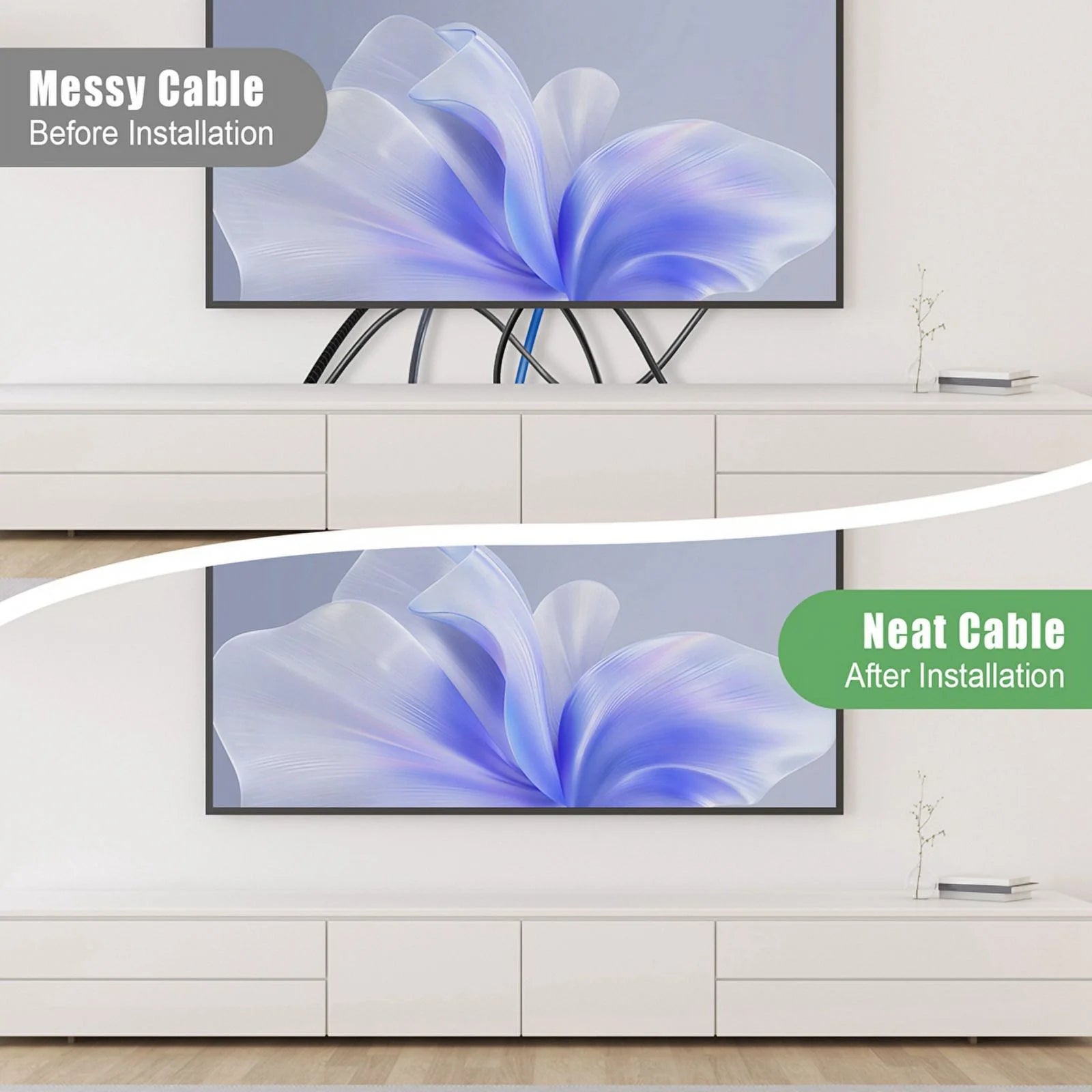 White Plastic In-Wall Cable Management Kit Q317
