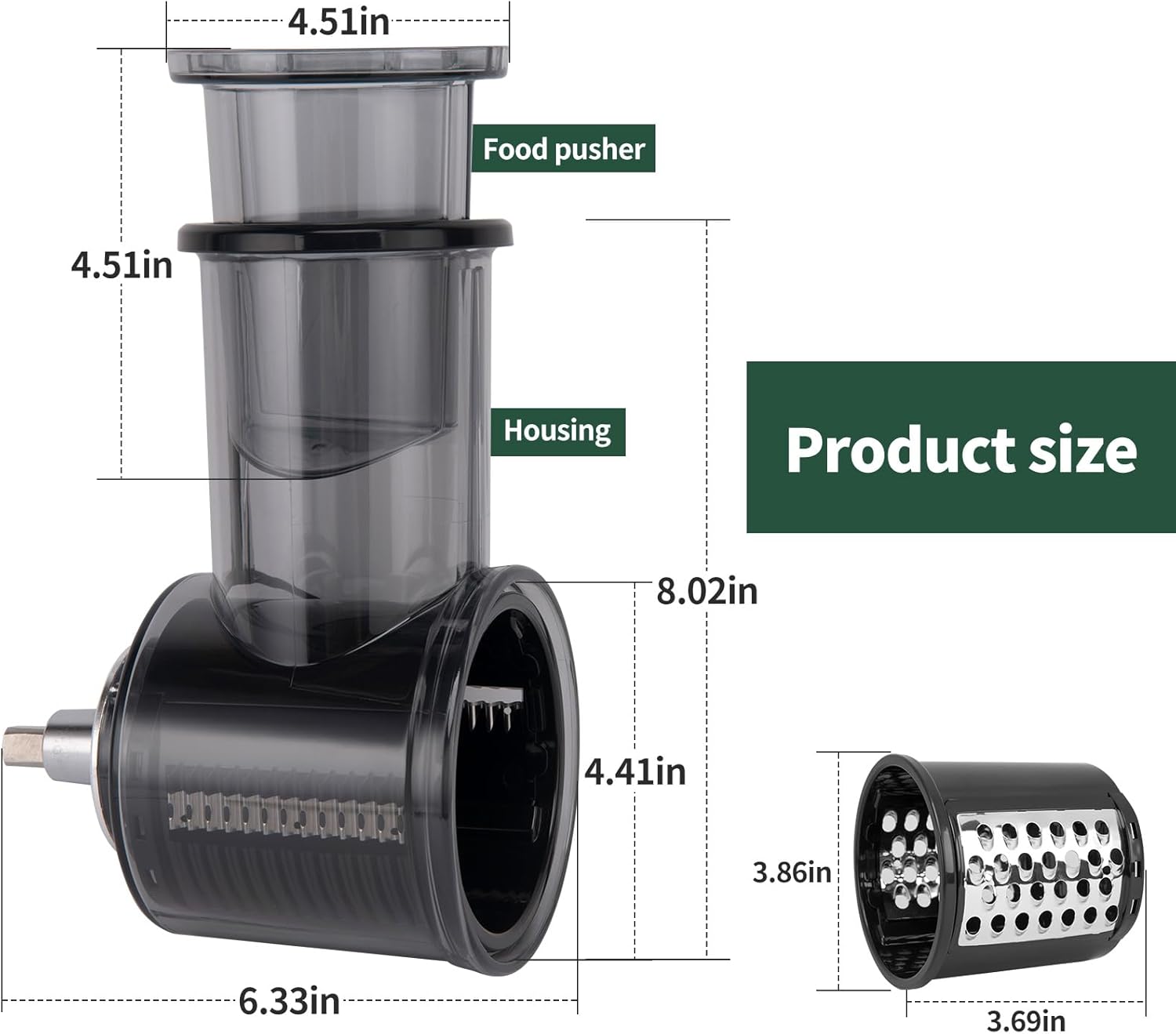 Slicer Shredder Attachment for KitchenAid Stand Mixer with 5 Blades Y2725
