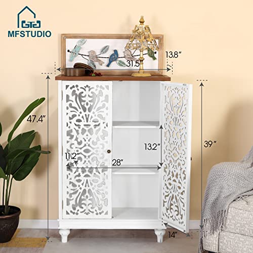 White 1 Door Wood Accent Cabinet K224