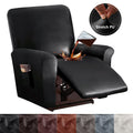 Black 4-Pieces Waterproof Stretch Recliner Chair Slipcover L601