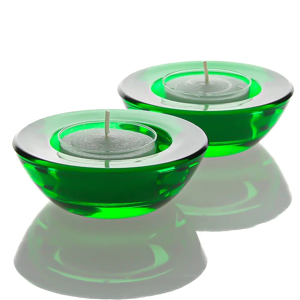 Chunky Tealight Candle Holder Green Set of 12 C696