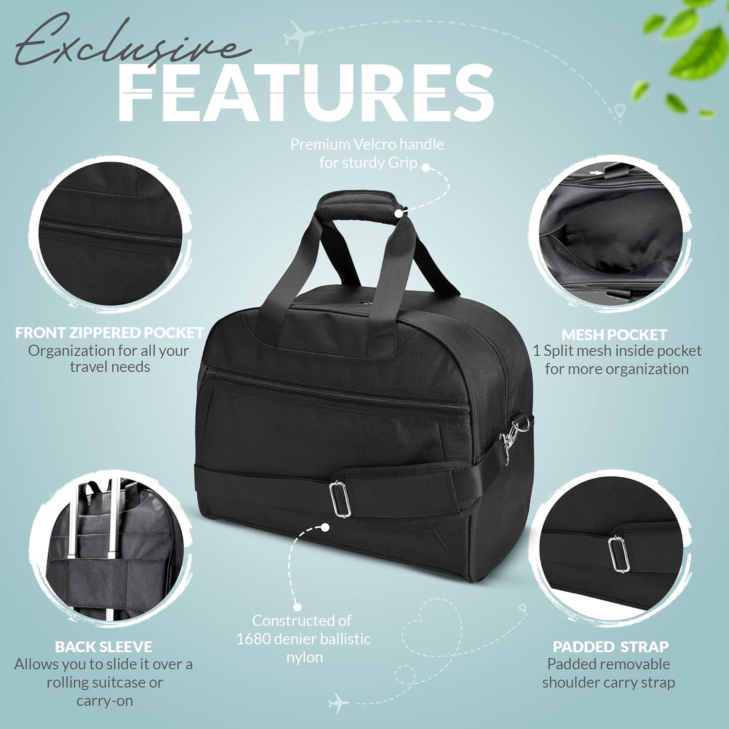 Nylon Underseat Carry-On Duffel Bag R357