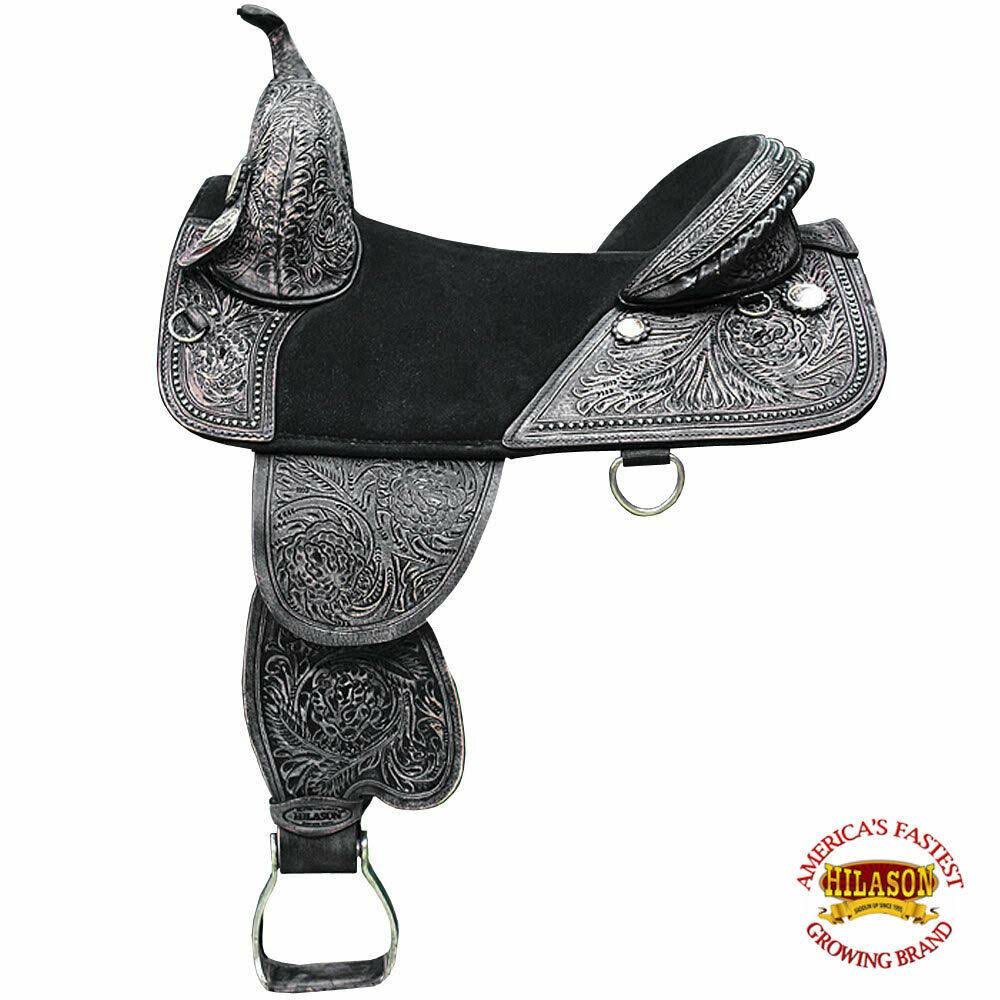 16 in Western Horse Saddle Treeless Trail Barrel Leather B1123