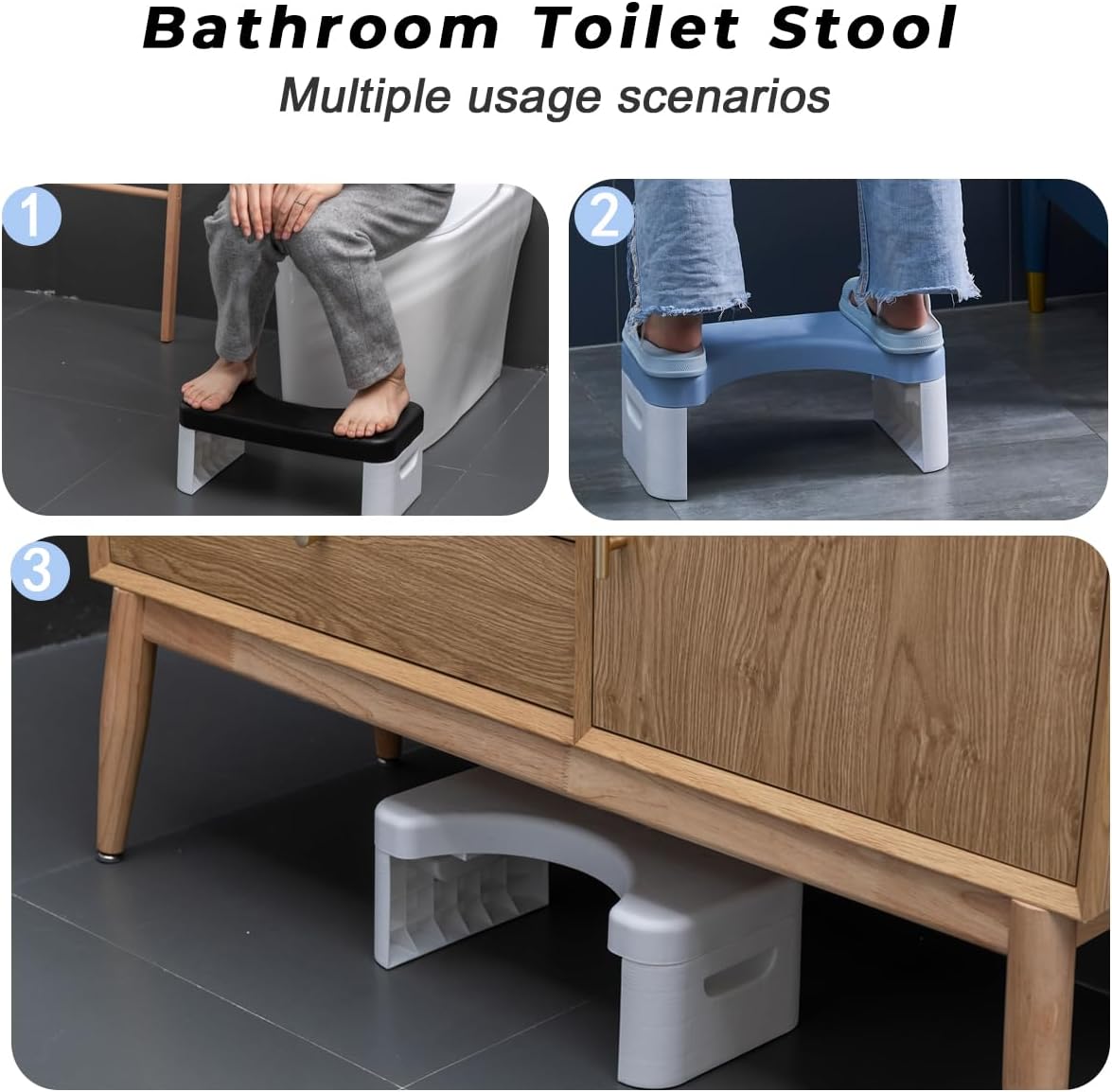 White Removable Multifunctional Squat Toilet Stool M91024