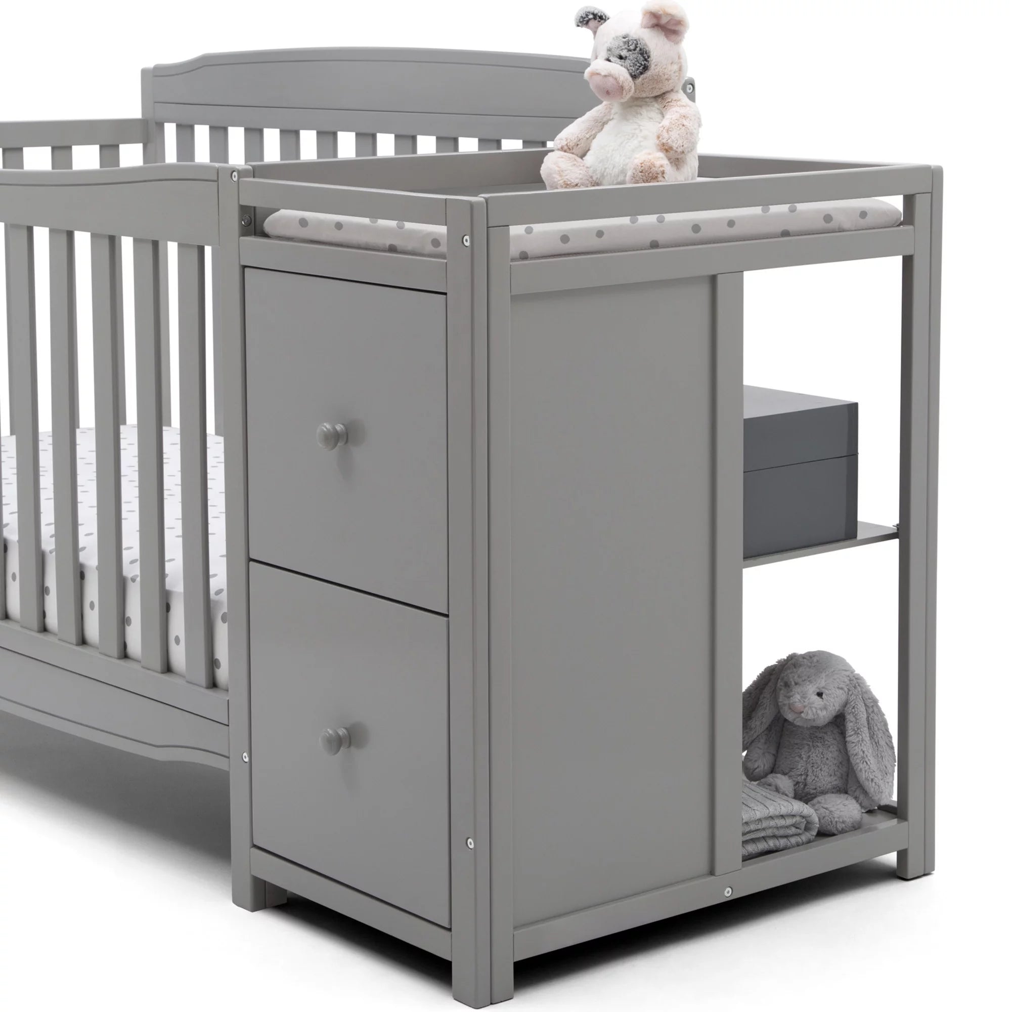 Gray Convertible Crib and Changer A3778