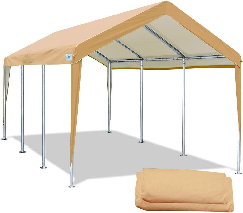 Beige Adjustable Heavy Duty Carport Canopy E3853
