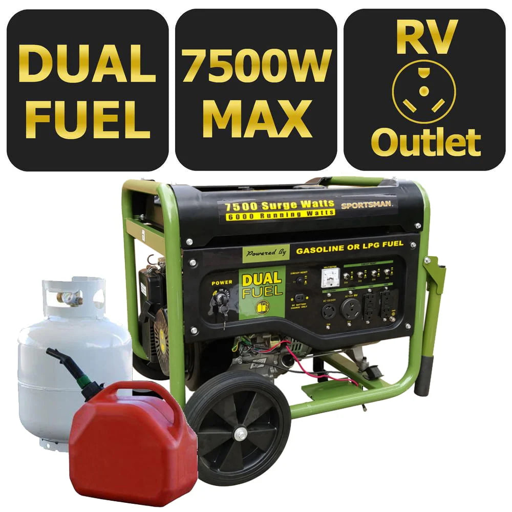 7500 Watts Dual Fuel Portable Generator W9278