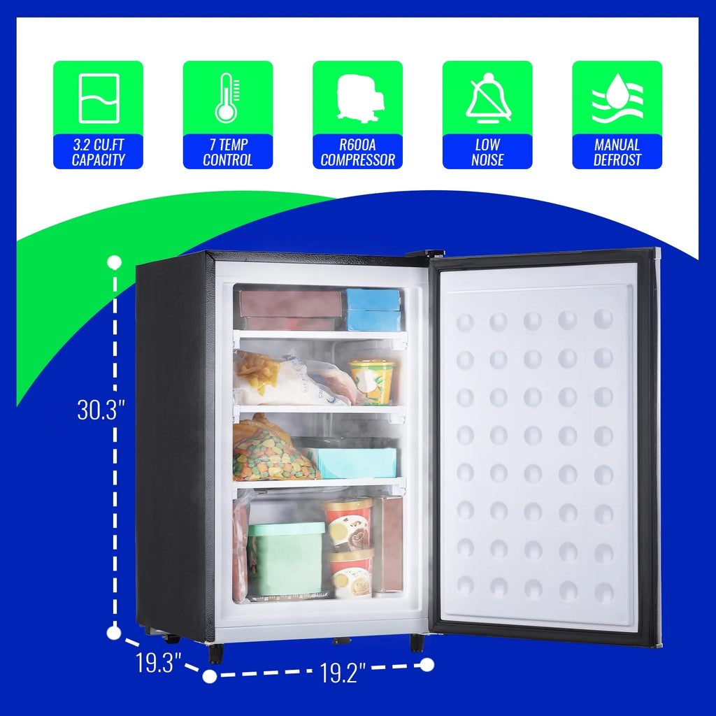Silver 3.2 Cu.Ft Upright Freezer B16901