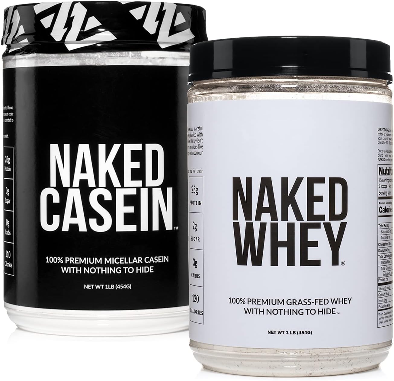 Grass Fed Protein Bundle: 1LB Unflavored Casein and 1LB Unflavored Whey U224732