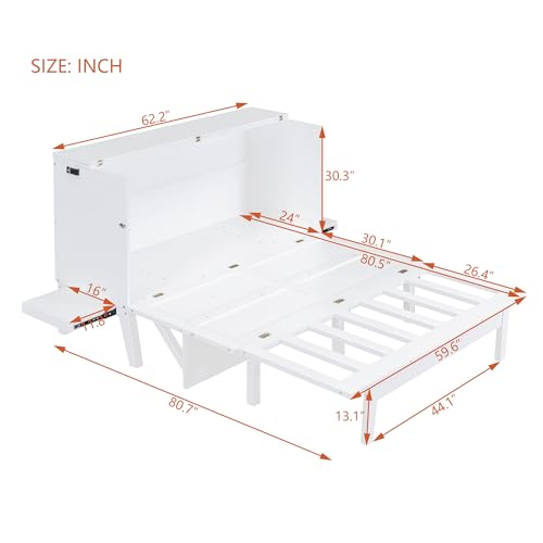 Murphy Bed with Storage Shelves and Drawers X190793