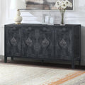 Smoke Blue 60'' Solid Wood Sideboard with 4 Doors and Adjustable Shelves S628504