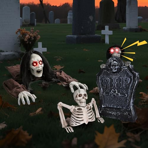 Zombie Groundbreaker with Scary Sound & LED Flashing Eyes Outdoor Decoration A11215