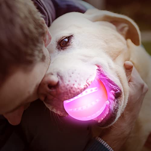 LED Dog Ball, Silicon Glowing Dog Toy Ball with USB Rechargeable R46128