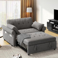 Blue Gray 55'' Convertible Sleeper Sofa with Pullout Bed and 2 Pillows N37944