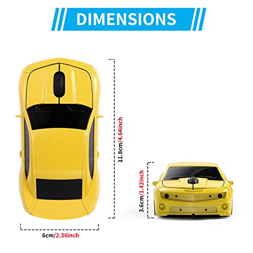 Red Wireless Sports Car Shaped Mouse with LED Headlights E149