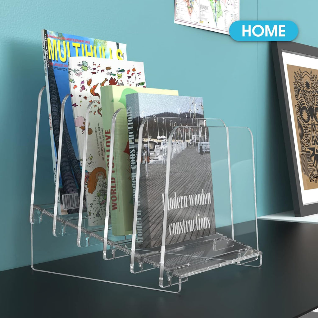 Clear Acrylic 5-Section Vertical File Organizer T4692