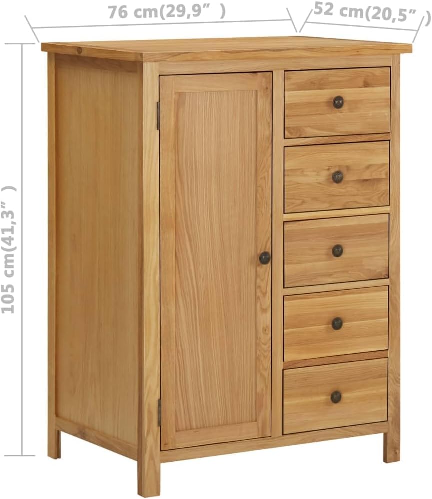 Solid Oak Wood Wardrobe J315200