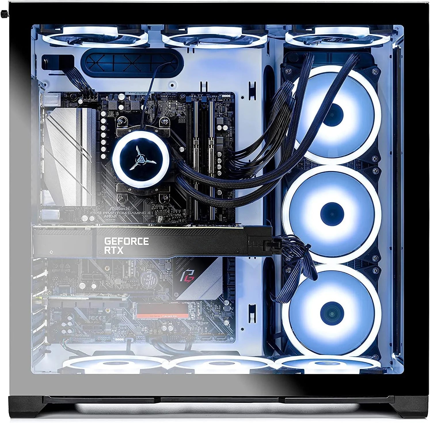 White Gaming Desktop PC with AMD Ryzen 7 5800X, RTX 3080 Ti, 1TB NVMe SSD, 16GB DDR4 Z10712