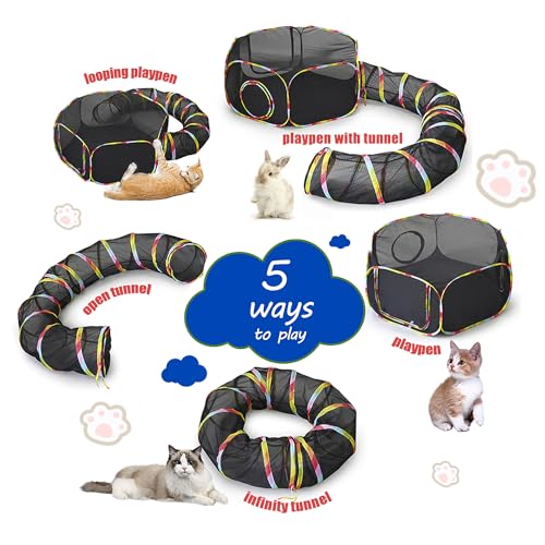Outdoor Cat Enclosure Portable Cat Tents Cage Free Cat Playpen Pet Enclosure Cat Tunnel Outdoor Playground S49166