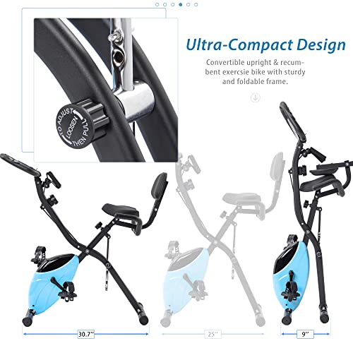 2 In 1 Recumbent and Upright Exercise Bike with Magnetic Resistance J435