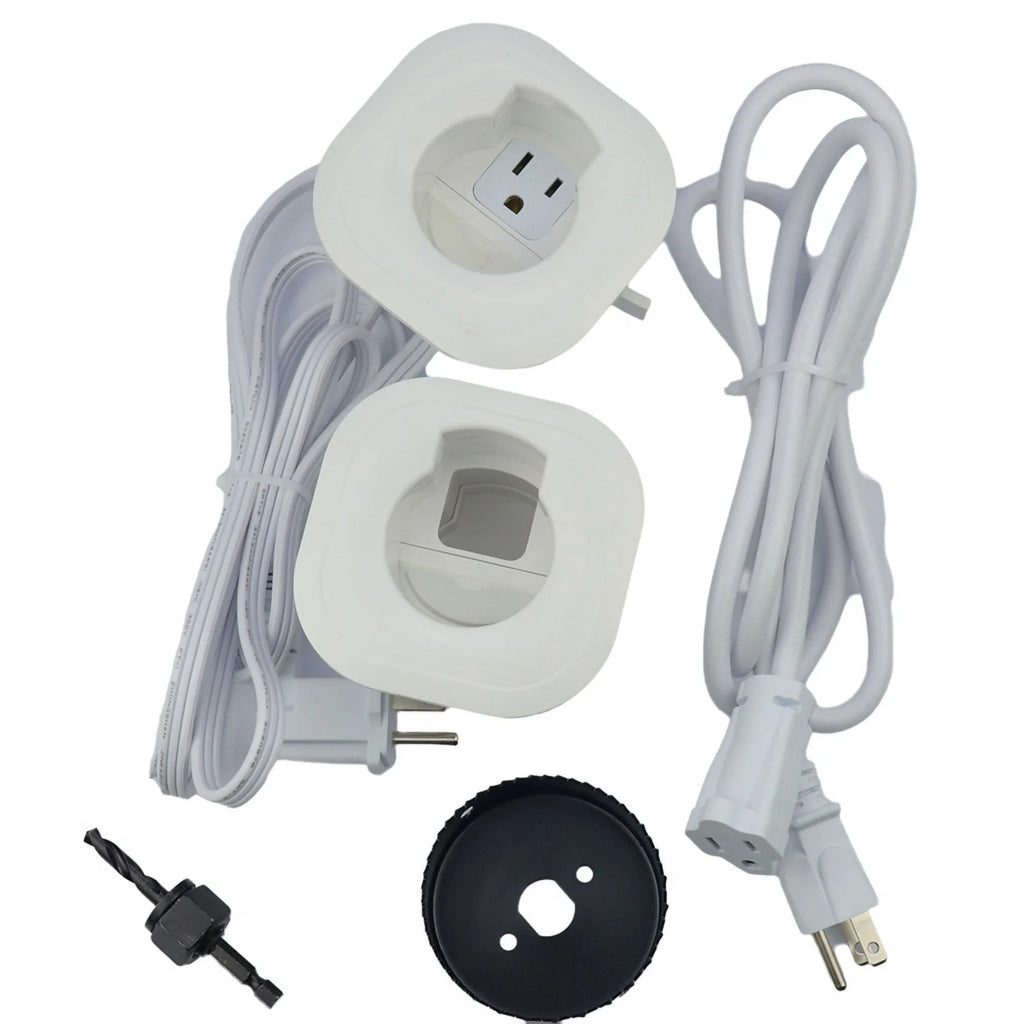 White Plastic In-Wall Cable Management Kit Q317