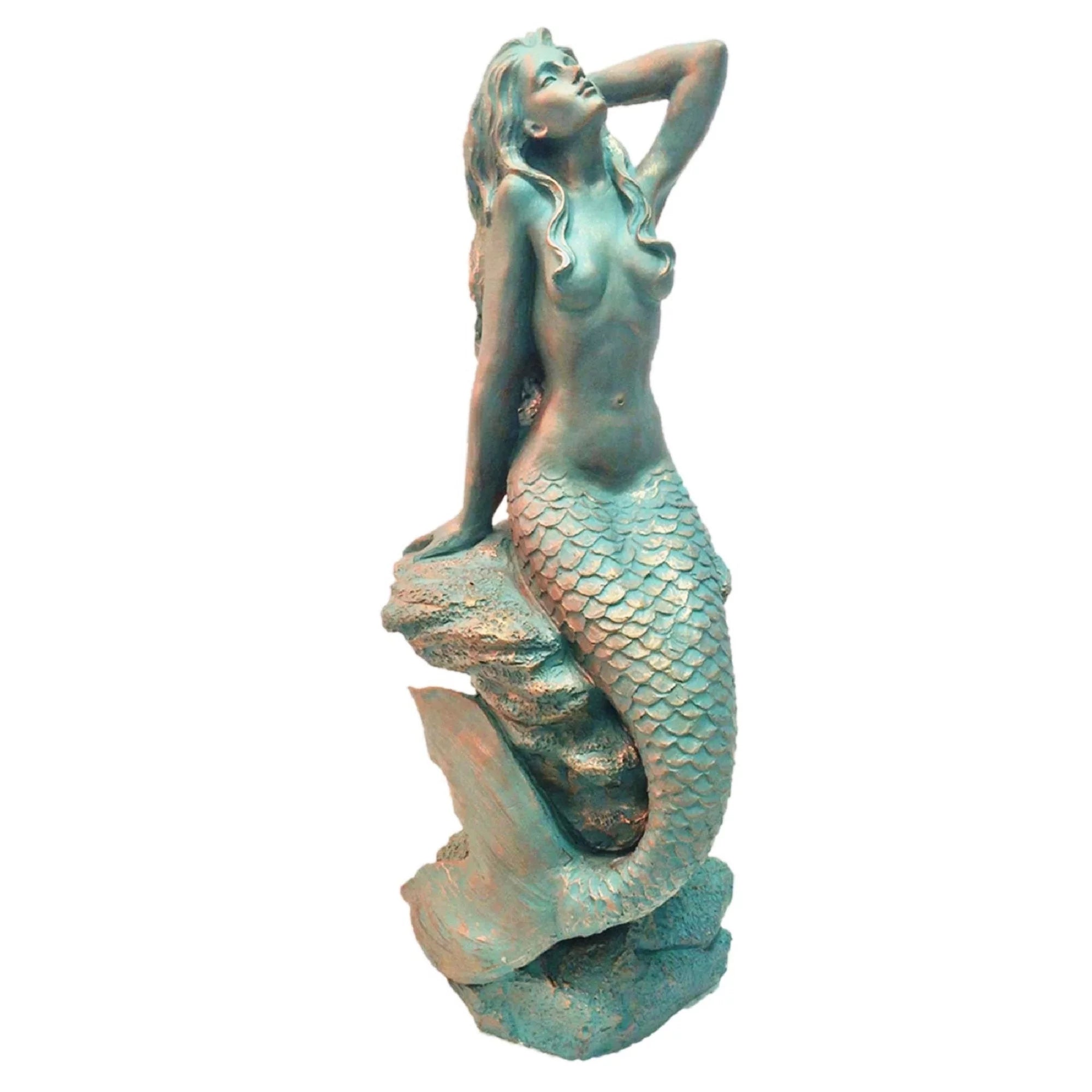 Bronze Patina Mermaid Garden Statue C6224